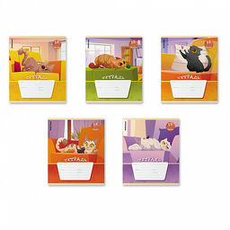 Цена за 10 шт. Тетрадь школьная ученическая ErichKrause Приключения на хвост, 18 листов, линейка (в плёнке по 10 шт.)_MIX-PACK фото 2