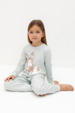 К 1621/серое небо,мини листики пижама дет