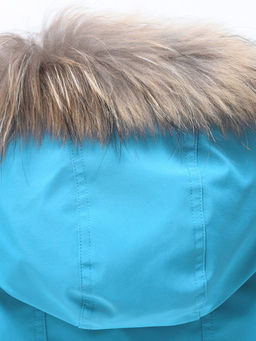 Парка зимняя подростковая для мальчика с капюшоном и мехом голубого цвета 9537Gl - Valianly фото 12