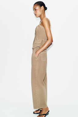 JEANS Z1975 WIDE LEG TIRO MEDIO PINZAS / Camel claro - Zara фото 8