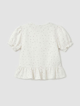 K?z ?ocuk Balon Kollu Poplin G?mlek