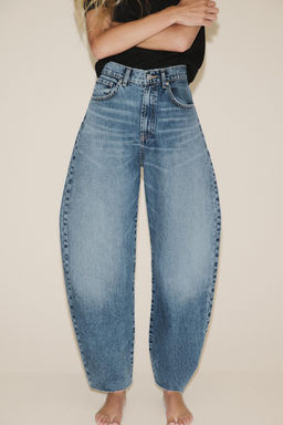 HIGH-WAIST TRF BARREL JEANS - Zara фото 3