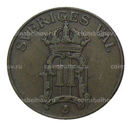 Монета 2 эре 1907 года Швеция