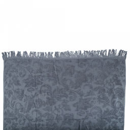 Полотенце махровое "Королевский шик" 90х180см, хлопок 100%, с бахромой, стальной синий (Китай)