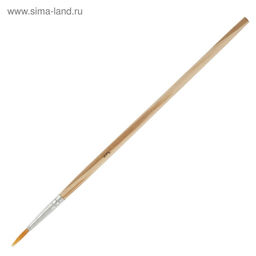 Кисти для рисования, синтетика, 10 штук: № 1, 2, 3, 4, 5, 6, 7, 8, 9, 10, круглые, деревянная ручка, международный размер