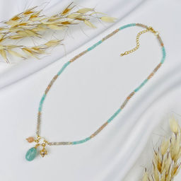 Колье из Амазонита и Лунного камня 42 см +