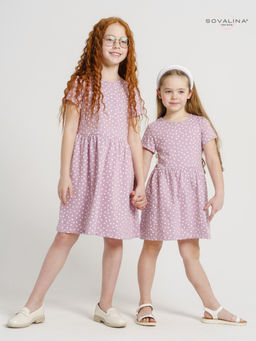 Платье Лето горох розовый - Sovalina фото 11