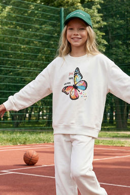 Pembe*003 K?z Cocuk Mevsimlik-Ince Leopar Desenli Orme Sweatshirt TKDAW25SW00001 - Trendyolmilla фото 47