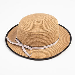 Шляпа для девочки MINAKU «Леди», размер 52-54, бежевая