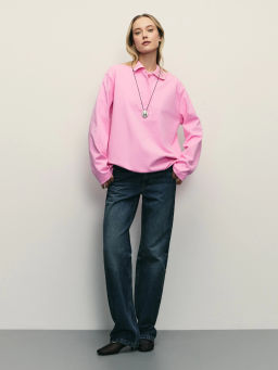 Лонгслив оверсайз с отложным воротником / Zarina  фото 2