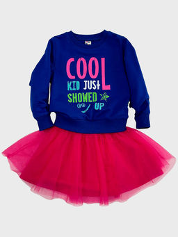 Толстовка с принтом для девочки UD 4112 синий