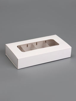 Коробка складная под 8 конфет, белая, 9,8 х 17,7 х 3,5 см - UPAK LAND фото 2