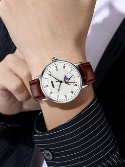 Часы наручные Skmei мужские кварцевые 9308silver-brown