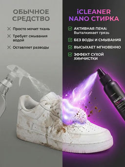 Экспресс-пятноудалитель Nano-Стирка 100ml icleaner  фото 17