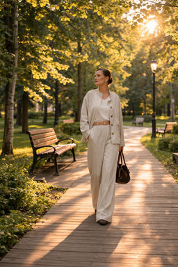 Бомбер из вискозы 420225 бежевый