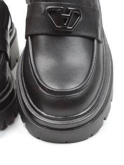 03-C1810-1 BLACK Лоферы женские (натуральная кожа)