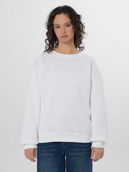 Свитшот женский белый из футера с начесом