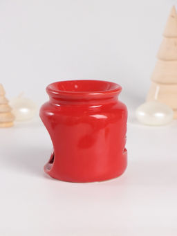 Набор: аромалампа для эфирных масел, мелтсы из воска ароматические Ёлочка, красная, 7.5?7.5?8 см