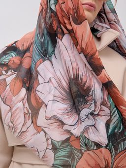 Большой, красивый двусторонний платок с рисунком в стиле арт-деко - Tantino фото 5