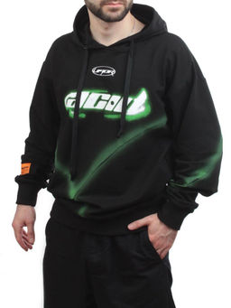 2652 BLACK/GREEN Толстовка мужская (75% хлопок, 20% полиэстер, 5% спандекс) - Фабричный китай фото 4