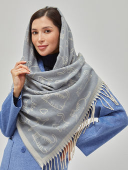 В составе шерсть ! теплый двусторонний палантин - Tantino фото 7