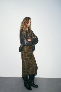 CHECK SAROUEL TROUSERS - Zara фото 14