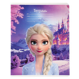 Цена за 19 шт. Тетрадь в клетку 18 листов, 5 видов МИКС, обложка мелованный картон, «Холодное сердце»