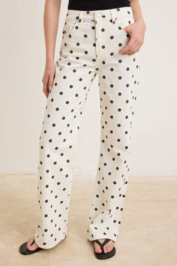 _ok Renkli Puantiye Bask_l_ Y_ksek Bel Wide Leg Jeans TWOSS26JE00314 - Trendyolmilla фото 3