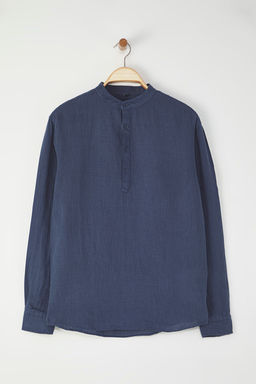 TRENDYOL MAN Kahverengi Regular Limited Edition %100 Keten Gomlek TMNSS24GO00057 - Trendyolmilla фото 9