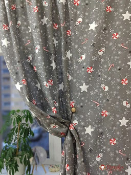 Рогожка Елочные игрушки цв.серый, СОРТ2, ш.1.5м, хлопок-100%, 165гр/м.кв - Купава фото 6