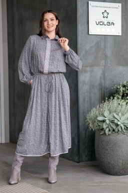 платье ХЛОПОК+ВИСКОЗА с кружевом - Новый лен фото 3