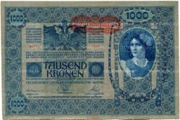 1000 крон 1902 года Австрия  надпечатка