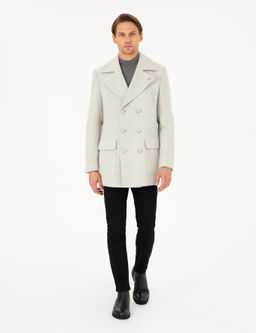 Пальто Pierre Cardin Ex Slim Fit Kaşe светло-серое