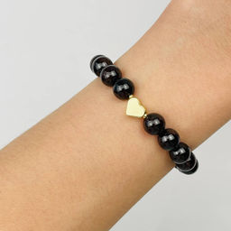 Браслет из Граната со вставкой Сердце 17 см - Радуга самоцветов фото 2