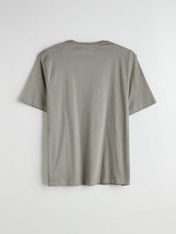 Bisiklet Yaka Bask?l? Penye Erkek Ti??rt