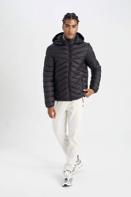 Водоотталкивающая приталенная куртка-пуховик DeFactoFit с капюшоном  фото 2