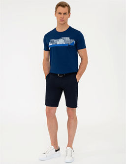 Lacivert Standart Fit Bermuda _ort