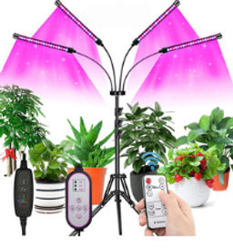 Светильник настольный / Фитолампа для растений с 4 лампами на подставке (Пульт дистанционного управления) + адаптер для розетки / FITLED5-3 /уп 10/ - Галеонтрейд фото 12