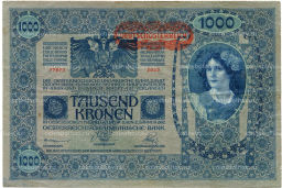 1000 крон 1902 года Австрия  Надпечатка
