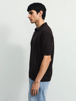 Джемпер поло фактурной вязки / Zarina фото 4