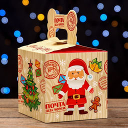Цена за 5 шт. Подарочная коробка Новогодняя посылочка, 10,8 х 10,8 х 10,8 см - Simaland фото 8