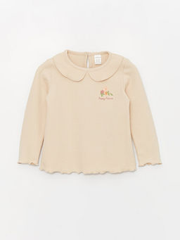 Bebe Yaka Uzun Kollu K?z Bebek Sweatshirt ve Pantolon 2li Tak?m - Waikiki фото 2