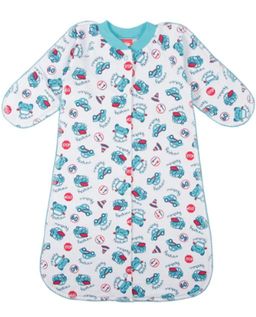 CRB wear/CAN 9851 Комбинезон спальный, бирюзовый машинки/Ex.Cherubino