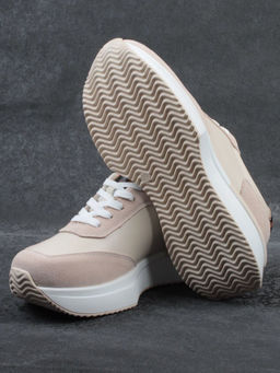 03-YG497-2 BEIGE Кроссовки женские (натуральная кожа)