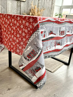 Скатерть из рогожки Нарядная Сказка Бордо 150х180 - Амавес-текстиль фото 7