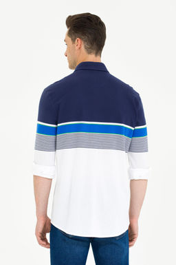 Мужская темно-синяя рубашка с длинным рукавом - U.s. polo assn фото 5