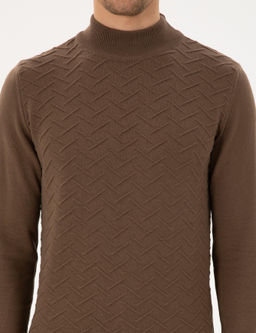 Ye_il Slim Fit Yar_m Bal_k__ Yaka Triko Kazak - Pierre cardin фото 6