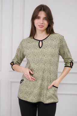 Кофта женская из интерлока Анфиса лимонная рябь - Амадэль фото 4
