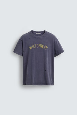 WASHED NUMBER PRINT T-SHIRT - Zara фото 7