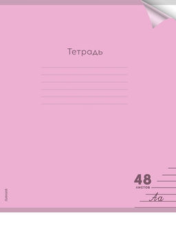 Цена за 2 шт. Тетрадь 48л. Prof-Press "Пастель Magenta" линия (48-1351) пластиковая обложка